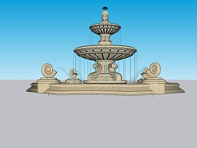 欧式其他景观小建筑 欧式 景观小品 水钵