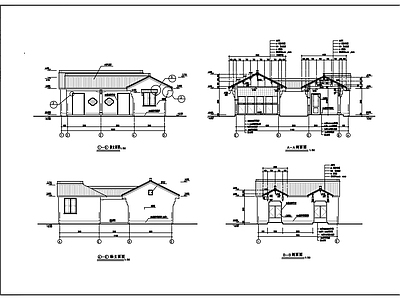 现代公厕 仿古砖木结构公厕 施工图