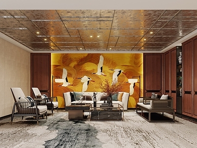 新中式酒店 酒店休息区 洽谈区