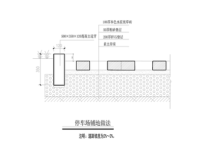 现代新中式停车场 户外停车场 地下停车场 车库 生态停车场 停车场铺地做法 施工图