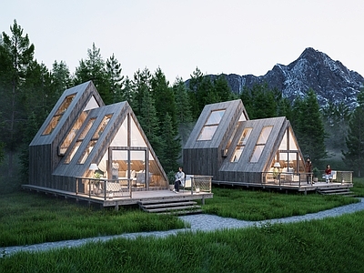 现代木屋 民宿木屋 营地木屋