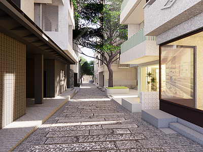 现代复古商业街 网红街区 城市更新 旧城改造 街巷设计