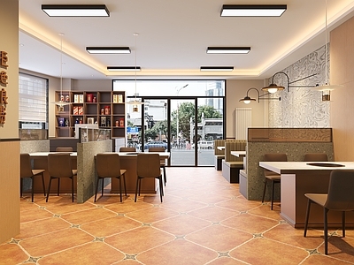 现代新中式火锅店 现代火锅店 餐厅 港式餐厅