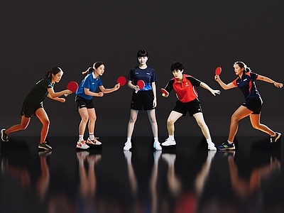 女人 2D现代运动人 乒乓球运动 乒乓球美女 现代人物 运动人物