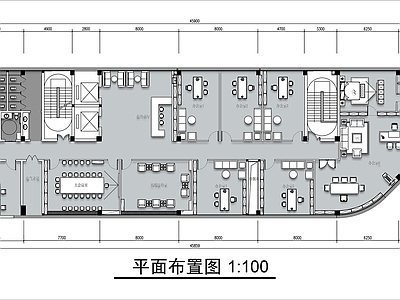 现代整体办公空间 办公空间设计平面 办公室设计平面图 企业办公室平面图 施工图