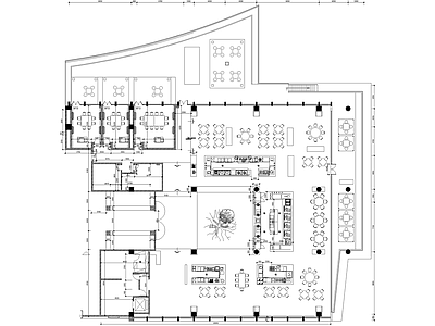 中餐厅 平面图 散座包间 包厢 施工图