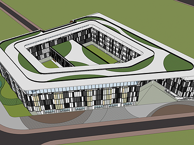 现代简约学校建筑 教学楼学校 杭州采荷中学