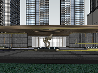 现代轻奢小区建筑 豪宅出入口 社区大堂 小区出入口 售楼处 小区大门