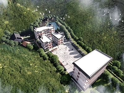 新中式风格建筑 研学 特色建筑