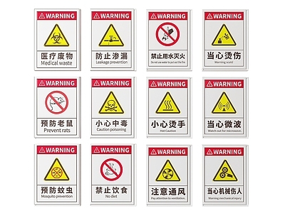 现代标识标牌 2D工厂指示牌 安全生产提示牌 工厂警示牌 安全生产标识牌 工厂导视牌