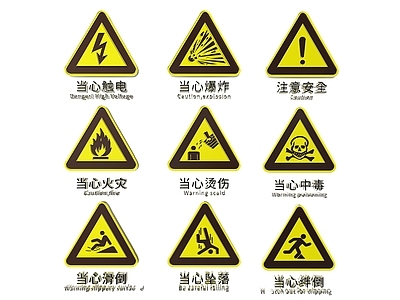 现代标识标牌 2D工厂指示牌 安全生产提示牌 工厂警示牌 安全生产标识牌 工厂导视牌