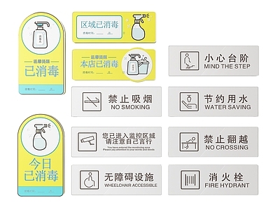 现代标识标牌 2D社区指示牌 小区标识牌 小区提示警示门牌 公共区域导视牌 社区科室牌