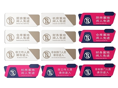 现代标识标牌 2D工厂指示牌 厨房财务标识牌 公司工厂导视牌 仓库机房门牌 工厂科室牌