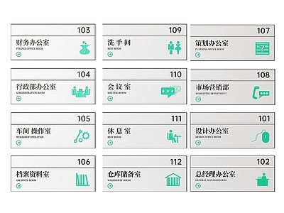 现代标识标牌 2D企业指示牌 企业公司标识牌 企业公司导视牌 公司办公室门牌 企业公司科室牌