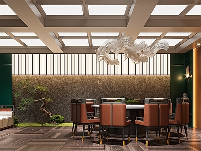 新中式中餐厅 新中式餐厅包间