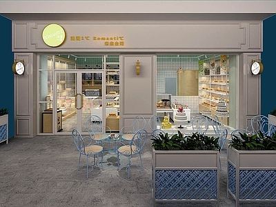 现代办公大厅 浪漫一度蛋糕店门头招牌