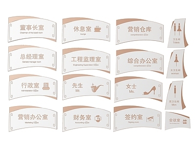现代标识标牌 2D企业指示牌 企业公司标识牌 企业公司导视牌 公司办公室门牌 企业公司科室牌