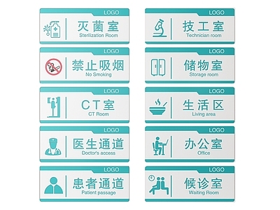 现代标识标牌 2D医院指示牌 医院诊所标识牌 医院诊所导视牌 医院门诊门牌 医院诊所科室牌