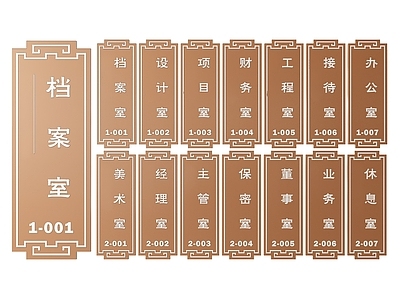 新中式标识标牌 2D企业指示牌 企业公司标识牌 企业公司导视牌 公司办公室门牌 企业公司科室牌