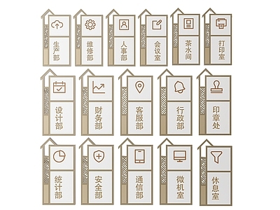 新中式标识标牌 2D企业指示牌 企业公司标识牌 企业公司导视牌 公司办公室门牌 企业公司科室牌