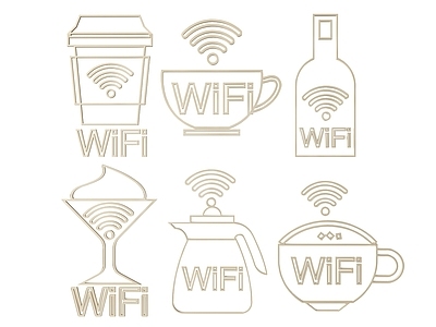 现代标识标牌 WIFI指示牌 2DWIFI门牌 WIFI图标牌 WIFI导视牌 WIFI提示牌