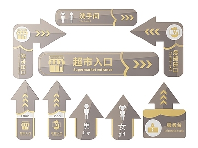 现代标识标牌 2D超市指示牌 超市分区标识牌 超市商场导视牌 超市商场导购牌 超市商场提示牌