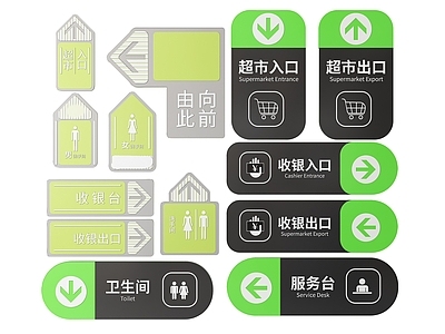 现代标识标牌 2D超市指示牌 超市分区标识牌 超市商场导视牌 超市商场导购牌 超市商场提示牌