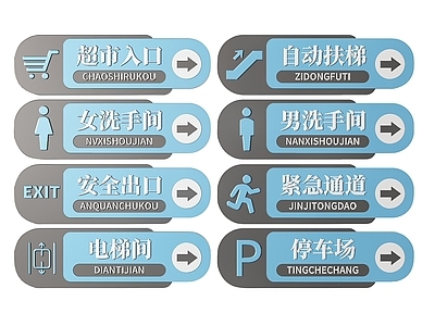 现代标识标牌 2D超市指示牌 超市分区标识牌 超市商场导视牌 超市商场导购牌 超市商场提示牌