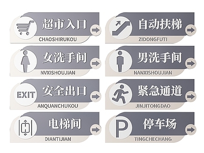 现代标识标牌 2D超市指示牌 超市分区标识牌 超市商场导视牌 超市商场导购牌 超市商场提示牌