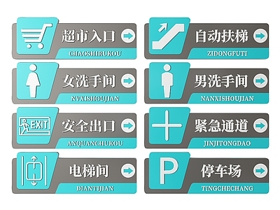 现代标识标牌 2D超市指示牌 超市分区标识牌 超市商场导视牌 超市商场导购牌 超市商场提示牌
