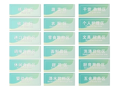 现代标识标牌 2D超市指示牌 超市分区标识牌 超市商场导视牌 超市商场导购牌 超市商场提示牌