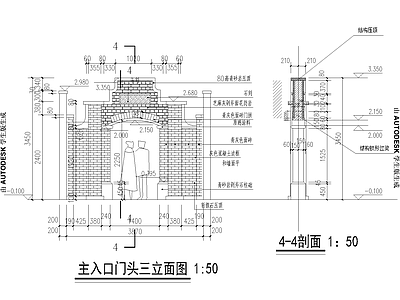 现代门头 建筑门头大样 施工图