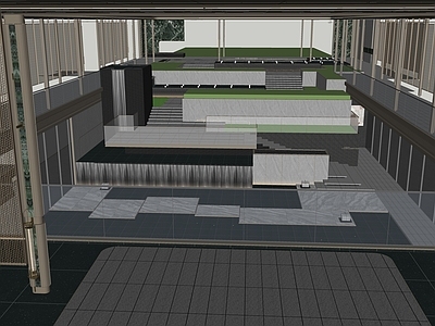轻奢新中式小区景观 下沉空间 示范区 轻奢小区景观