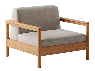 新中式中古单人沙发 minotti沙发 poliform沙发 休闲沙发 实木沙发