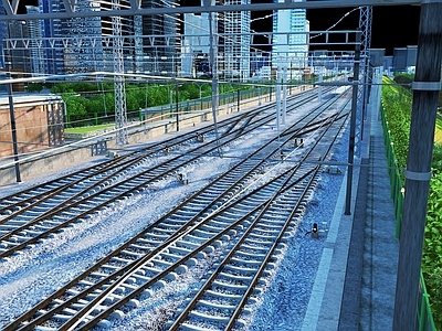 现代其他公共建筑 高铁路轨