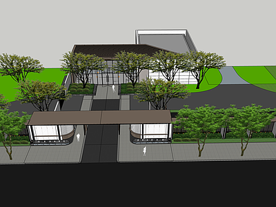 现代简约小区建筑 售楼处 示范区 归家庭院 小区出入口 社区大堂