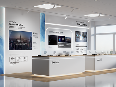 现代工业博物馆 现代科技展厅 现代展示台