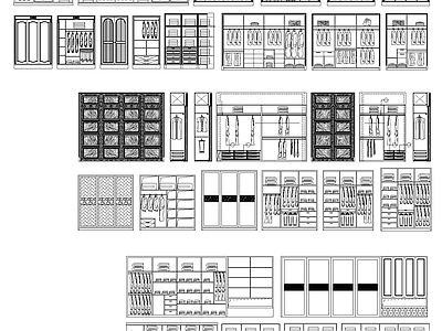 柜子 衣柜衣帽间鞋柜图 施工图