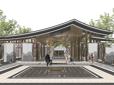 新中式中式其他景观小建筑 景观凉亭 出入口 会客厅 新中式会客厅 归家庭院