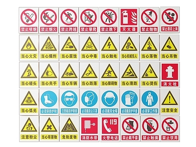 现代标识标牌 2D工厂指示牌 安全生产提示牌 工厂警示牌 安全生产标识牌 工厂导视牌