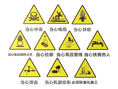 现代标识标牌 2D工厂指示牌 工地安全标识牌 工地安全提示牌 工地安全导视牌 工厂工地警示牌