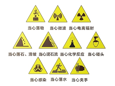 现代标识标牌 2D工厂指示牌 工地安全标识牌 工地安全导视牌 工地安全提示牌 工厂工地警示牌