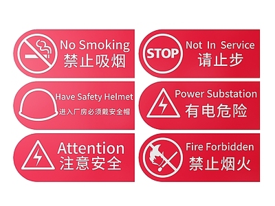 现代标识标牌 2D工厂指示牌 工地安全标识牌 工地安全导视牌 工地安全提示牌 工厂工地警示牌