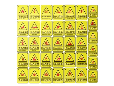 现代标识标牌 2D工厂指示牌 工地安全标识牌 工地安全导视牌 工地安全提示牌 工厂工地警示牌