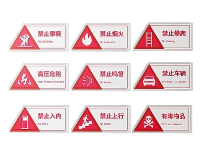 现代标识标牌 2D工厂指示牌 工地安全标识牌 工地安全导视牌 工地安全提示牌 工厂工地警示牌