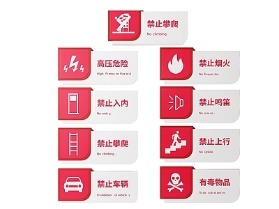 现代标识标牌 2D工厂指示牌 工地安全标识牌 工地安全导视牌 工地安全提示牌 工厂工地警示牌