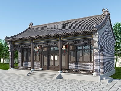 中式古建 厢房 民宿 自建房 中式别墅 仿古建筑