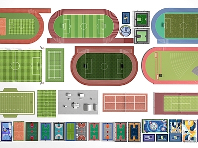现代足球场 现代运动场 足球场 篮球场