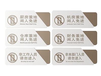 现代标识标牌 2D机房指示牌 非工作人员标识牌 禁止入内提示牌 非请勿进警示牌 禁止入内导视牌