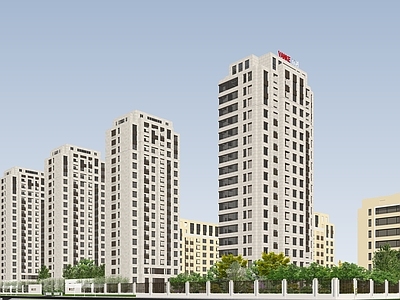 现代小区建筑 现代住宅